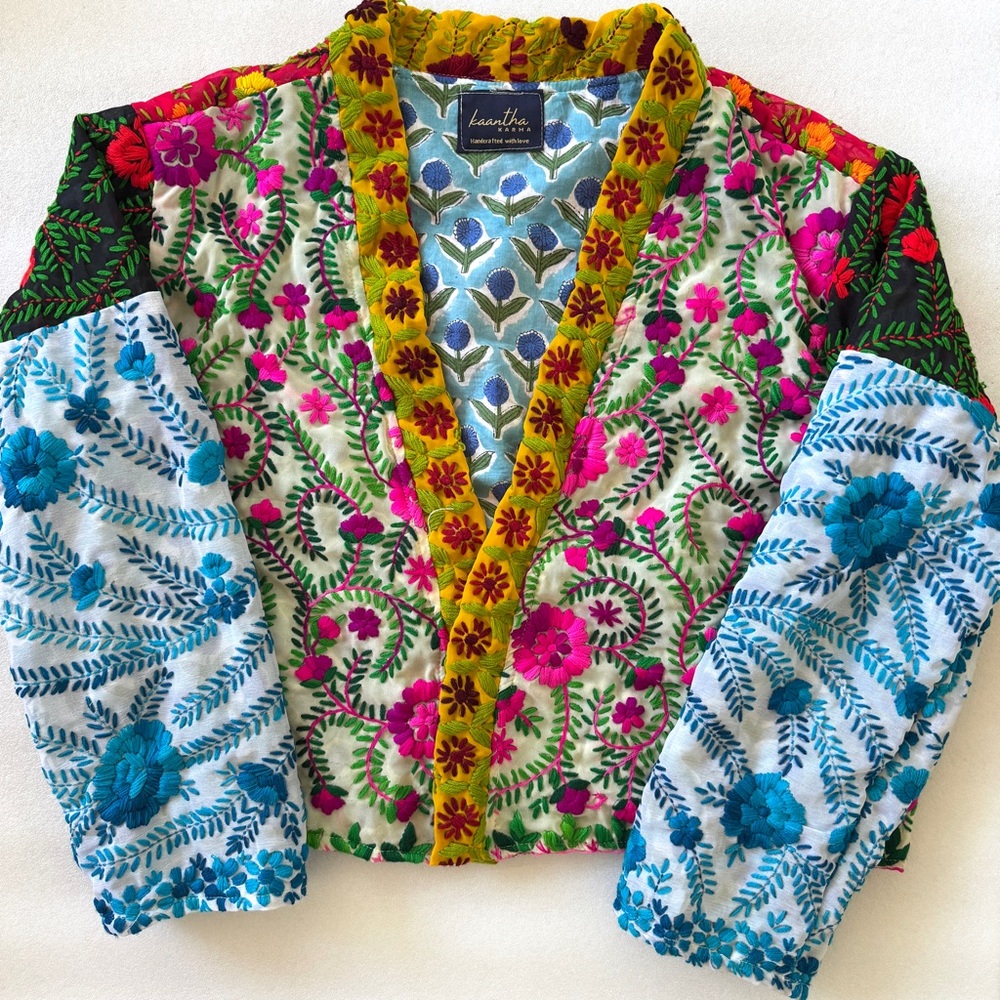 Kaantha Karma Phulkari Breeze Short Lined Jacket